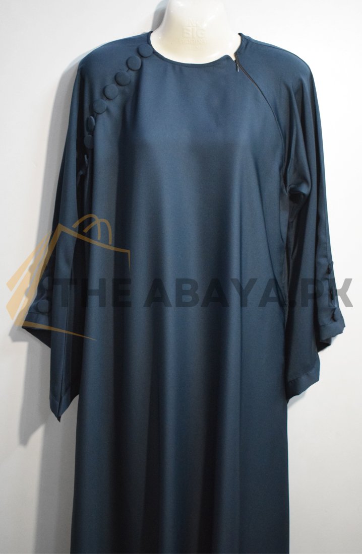 Side Zipper Button Abaya