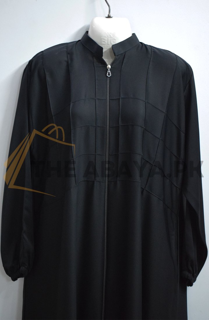 Full Zipper Nida Fabric Abaya